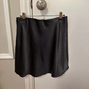 Elegant Black Satin Skirt